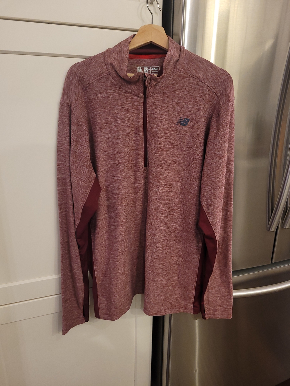 New Balance Men’s Maroon Heather Quarter-Zip Pullover